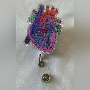 Heart organ anatomy cardiac ID badge reel